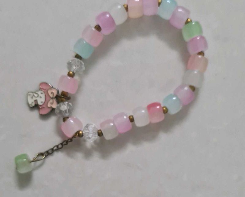Cute Pastel Beaded Charm Bracelet