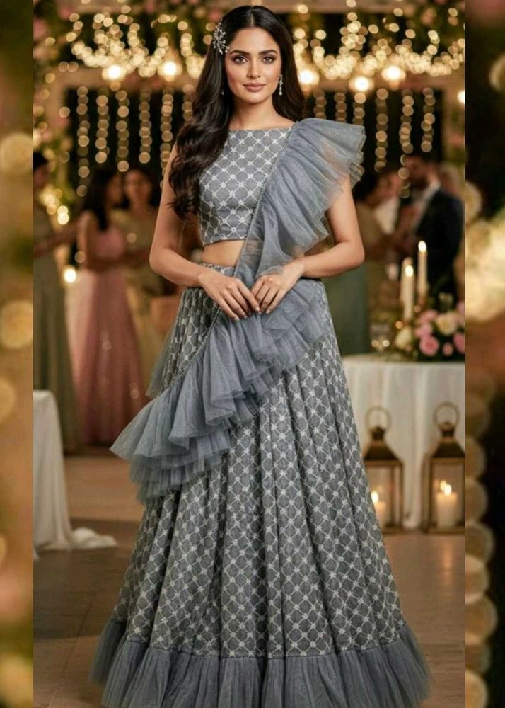 Elegant Grey Lehenga Choli