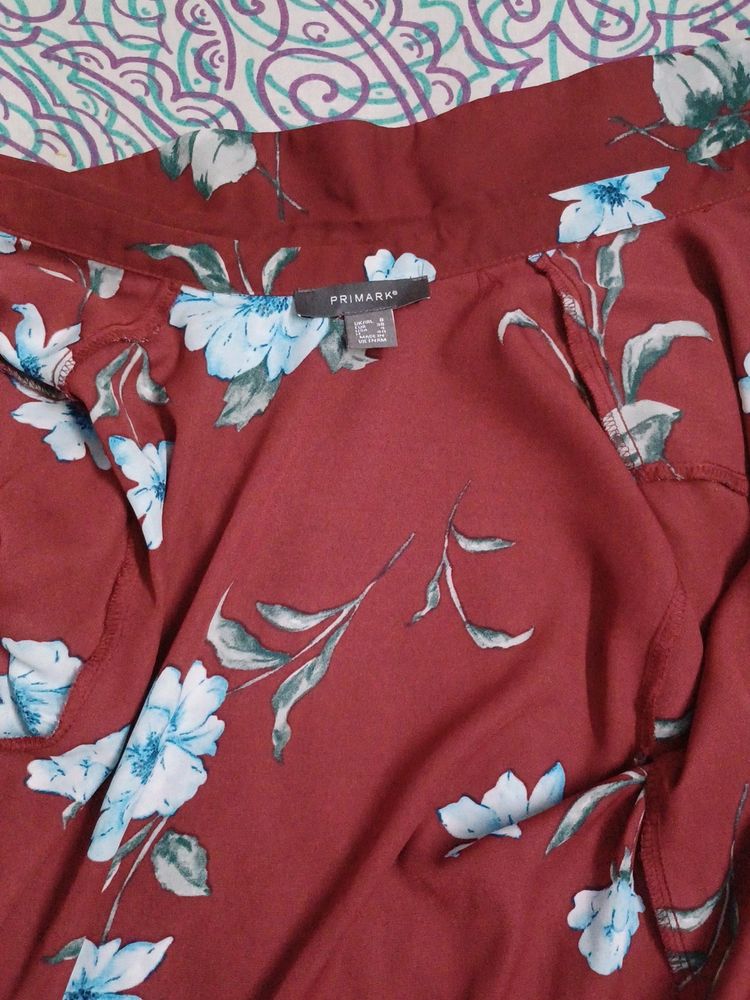 Primark Shirt  Wit Attach Shrug Pattern In In