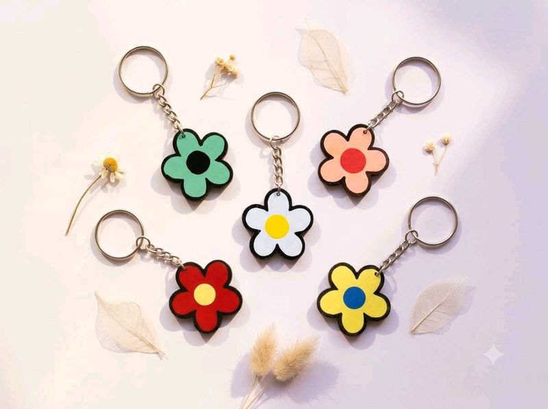 Cute Flower Keychains - Set of 5