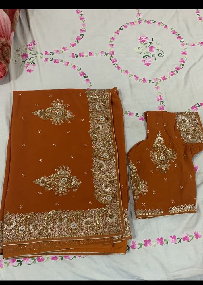 Elegant Embellished Saree with Blouse