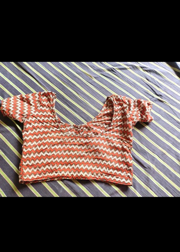 Boho Zigzag Print Blouse