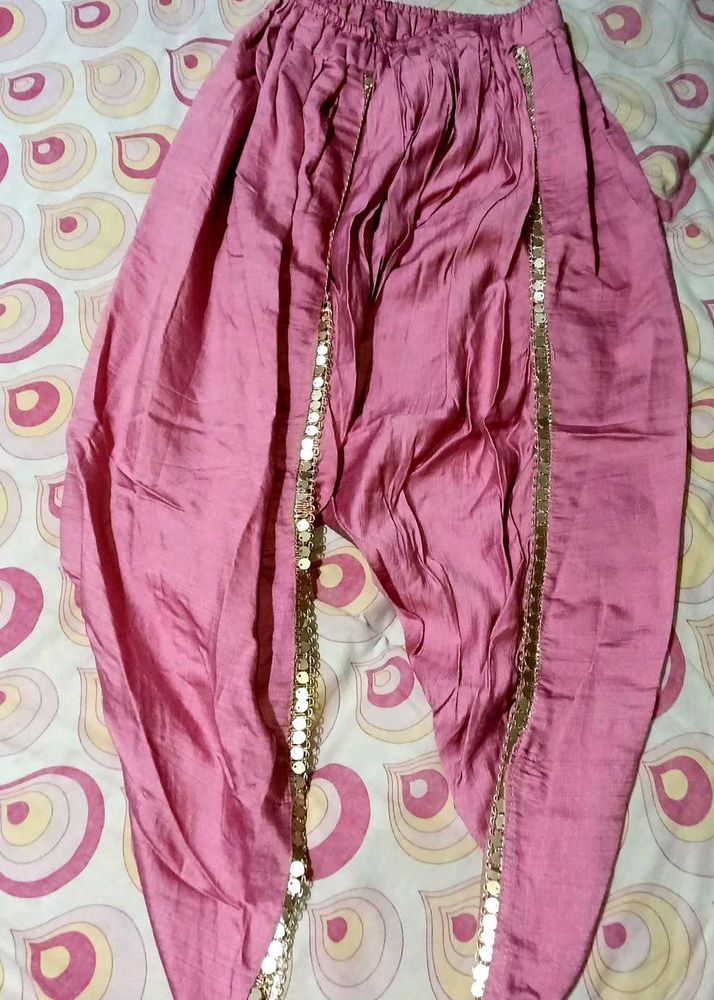 Pink Dhoti Pants with Sequins
