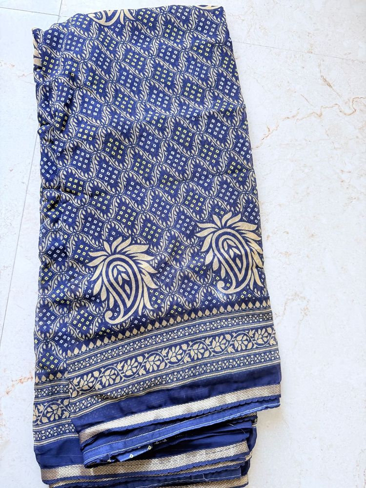 Unused Nevi Blue saree