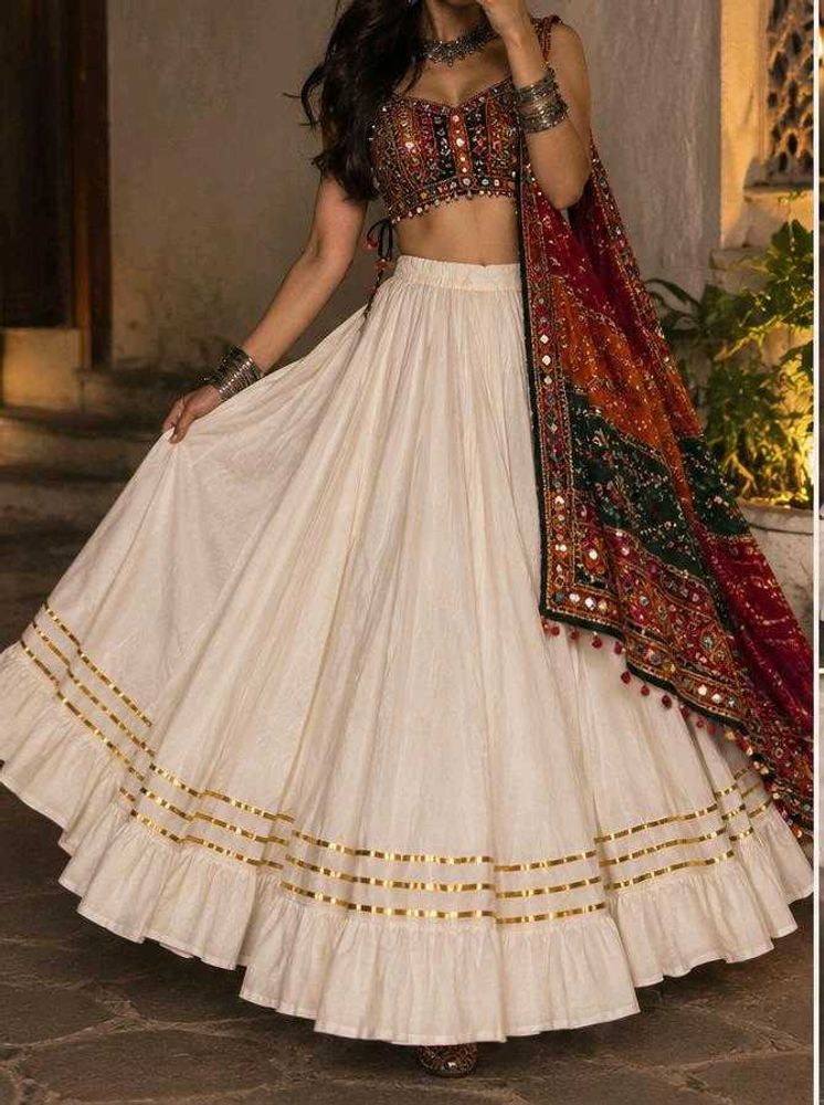 18 meter flair White Chaniya for navratri