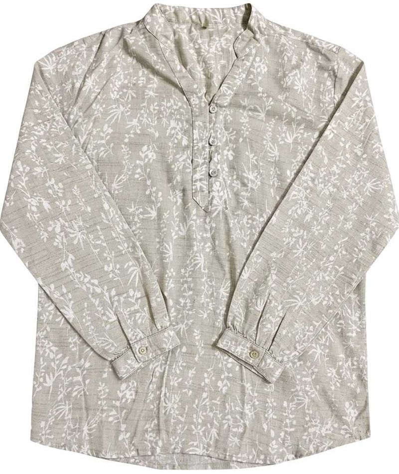 Elegant Beige Floral Print Kurta