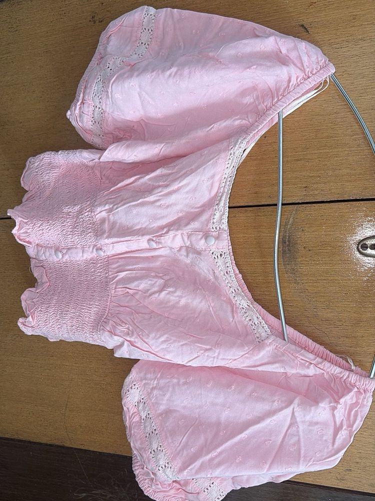 Cute Pink Puff Sleeve Top