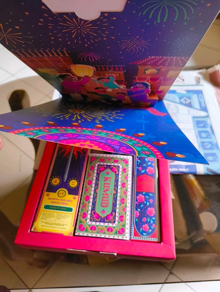 Diwali Pop-Up Card with fragrance items