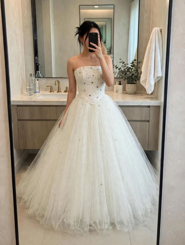 Elegant White Bridal ball gown