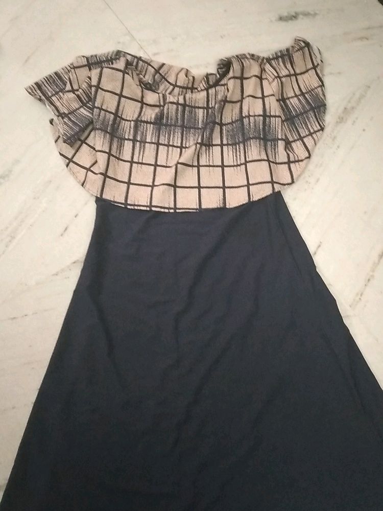 Jiyaa Branded Navy Blue Cape Crepe Kurta(New With Tag)