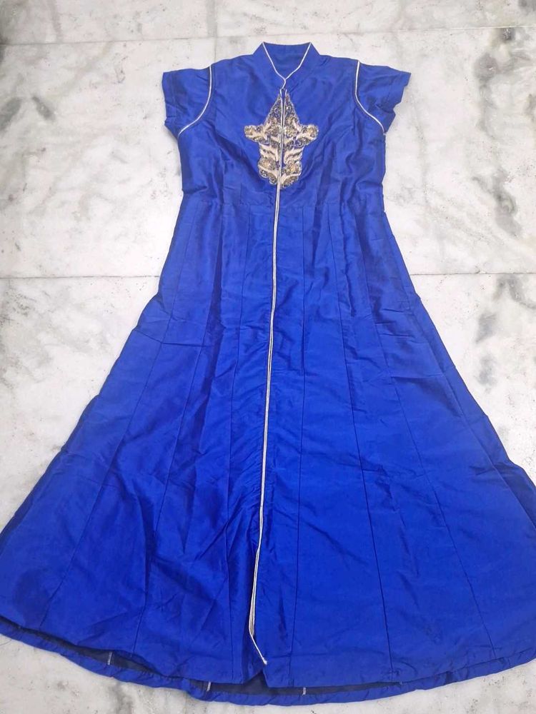 Royal Blue Embroidered Anarkali Gown