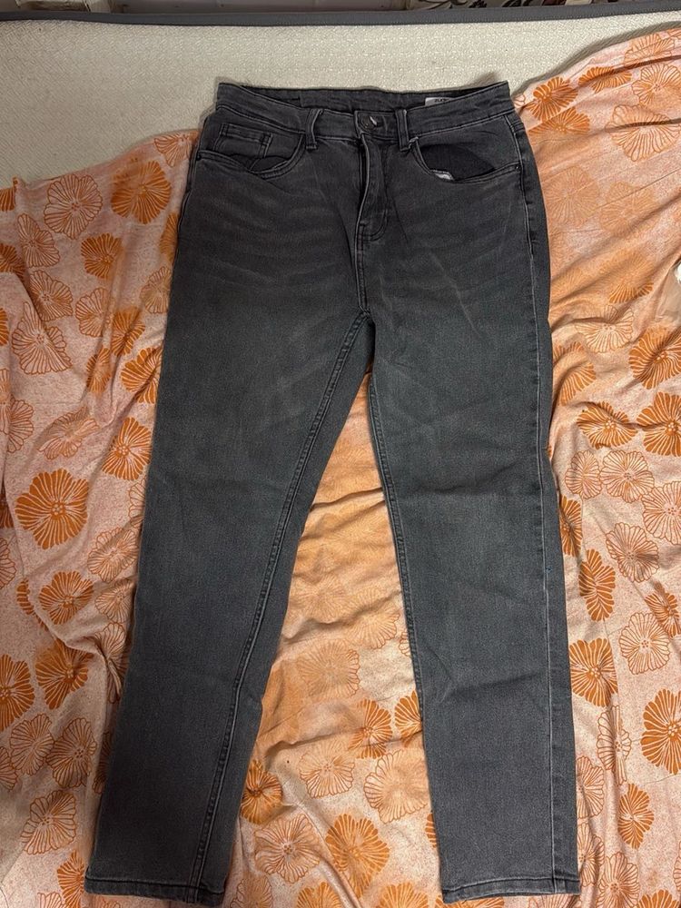 Charcoal Grey Straight Leg Jeans
