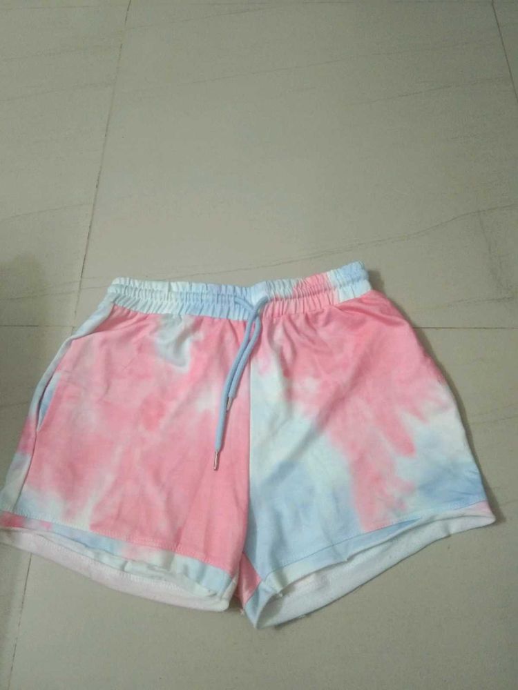 Tie-Dye Pink &amp; Blue Lounge Shorts