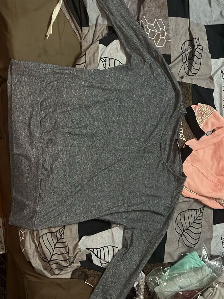 Cozy Grey Long Sleeve Top