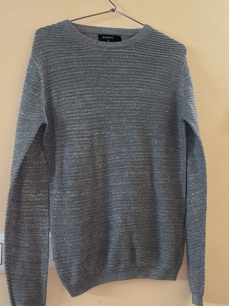 Sparkly Grey Knit Sweater