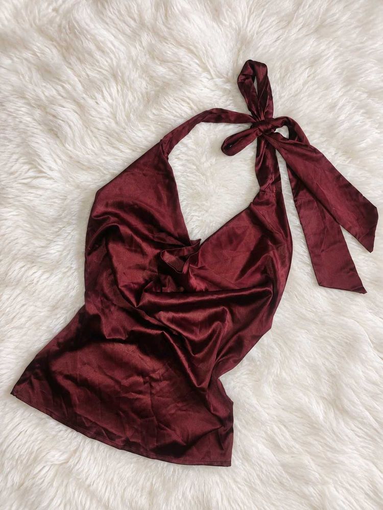 Satin Halter Neck Top