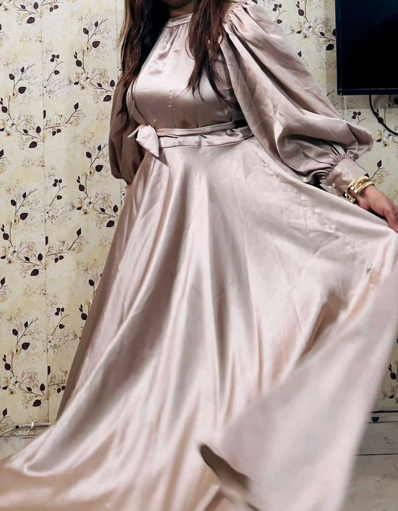 Elegant Champagne Maxi Dress