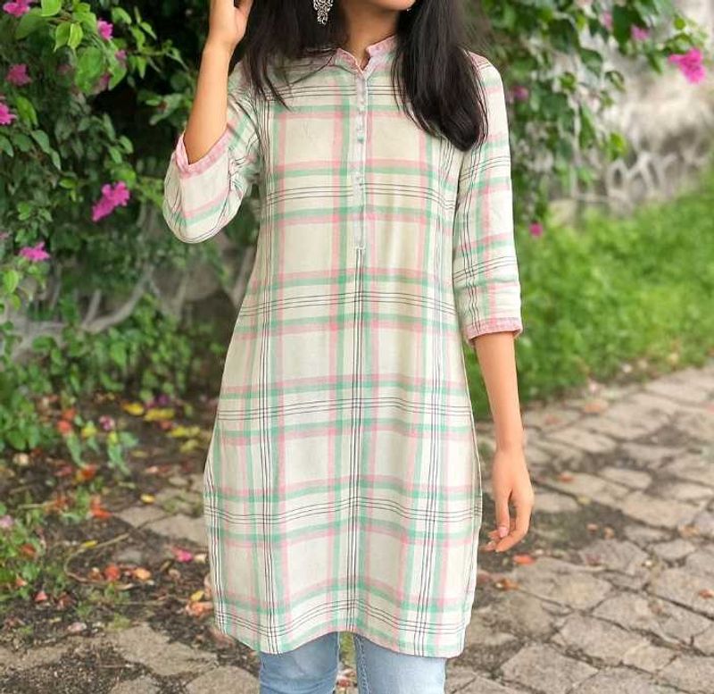 Plaid Tunic Top