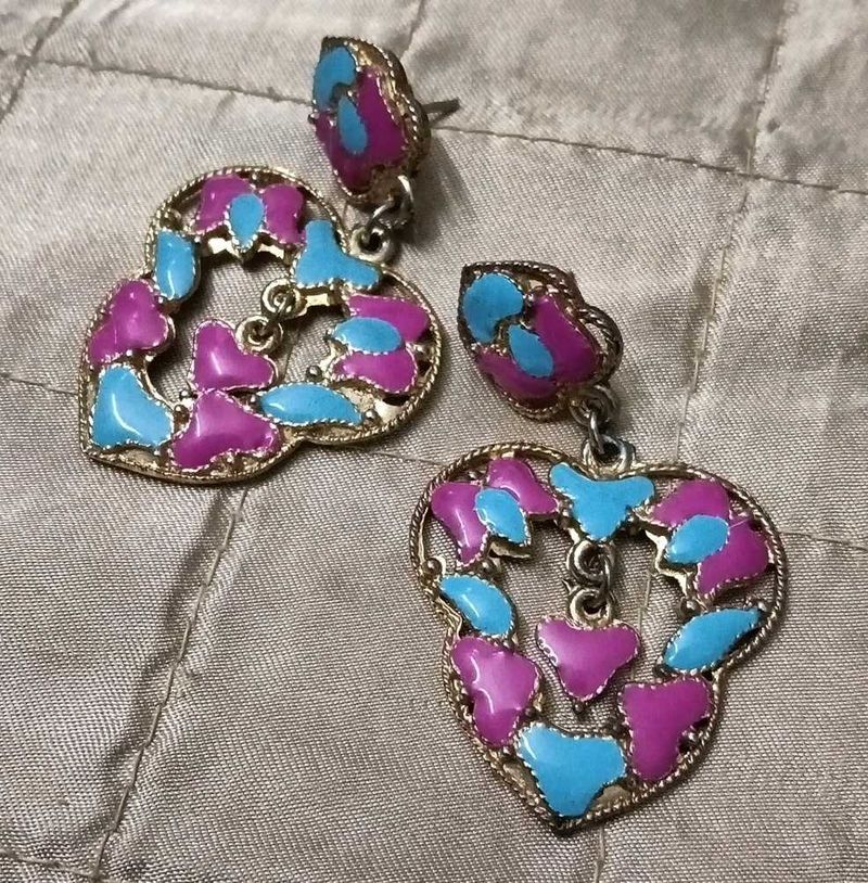 Heart Shaped Dangle Earrings