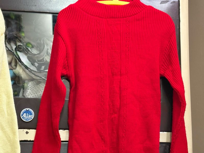 Red Knit Turtleneck