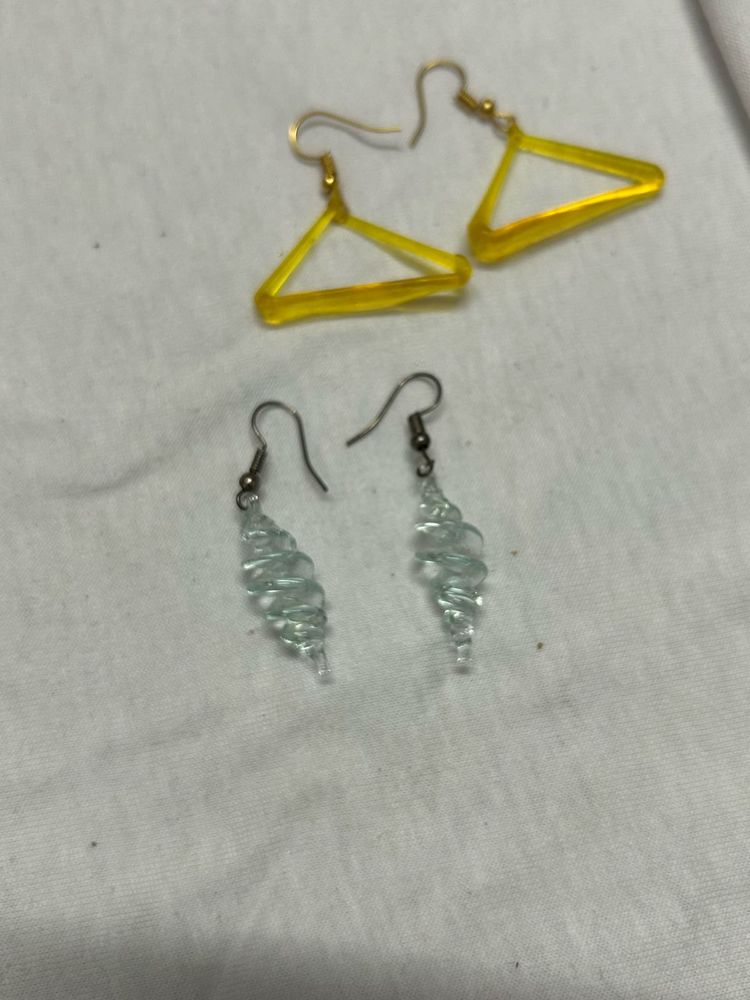 Unique Triangle &amp; Swirl Earrings