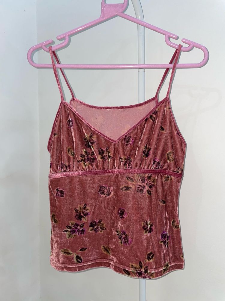 Floral Velvet Cami Top