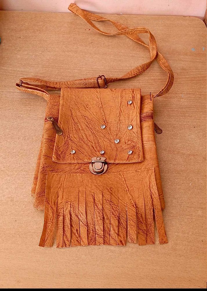 Vintage Leather Fringe Bag