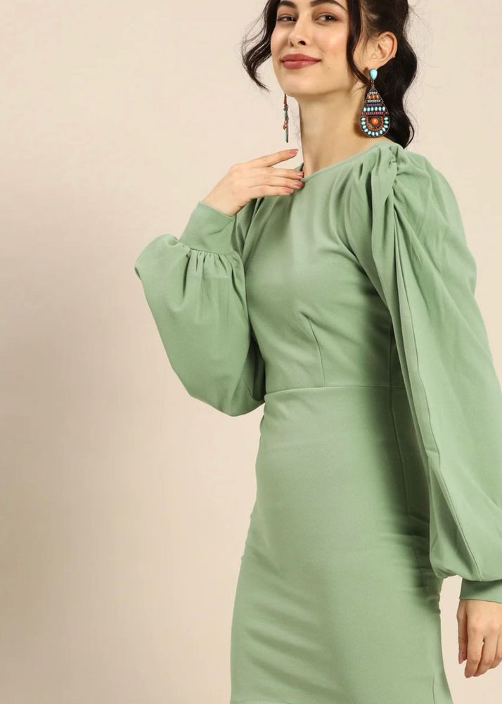 Chic Puffy Sleeve Mini Dress