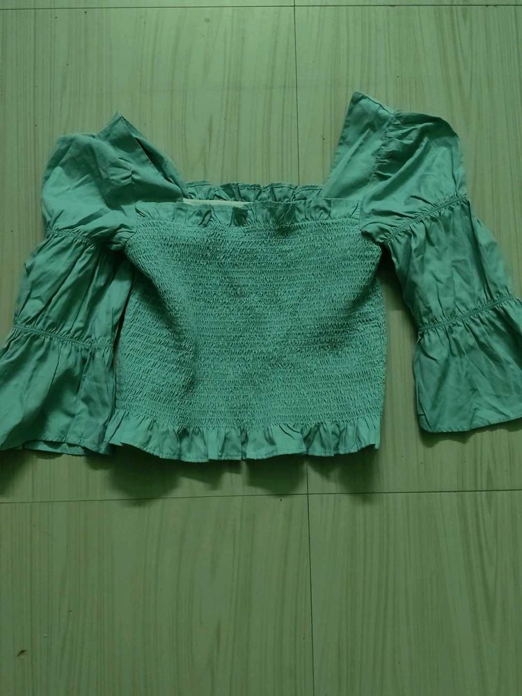 Smocked Puff Sleeve Top