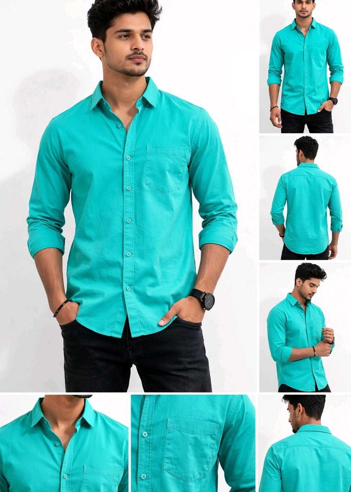 Stylish Teal Long Sleeve Shirt