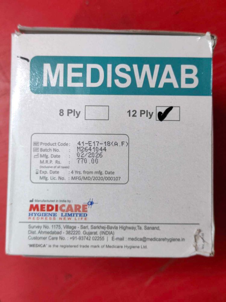 Mediswab Sterile Gauze Swabs Twelve Ply