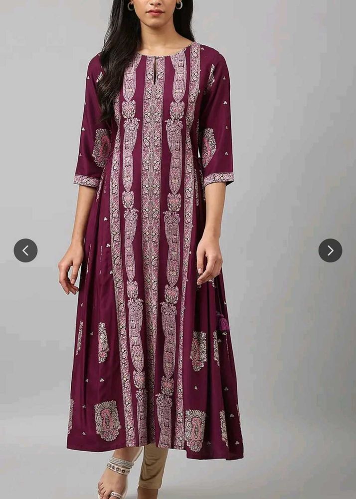 W Festival Elegant Purple Printed Kurta