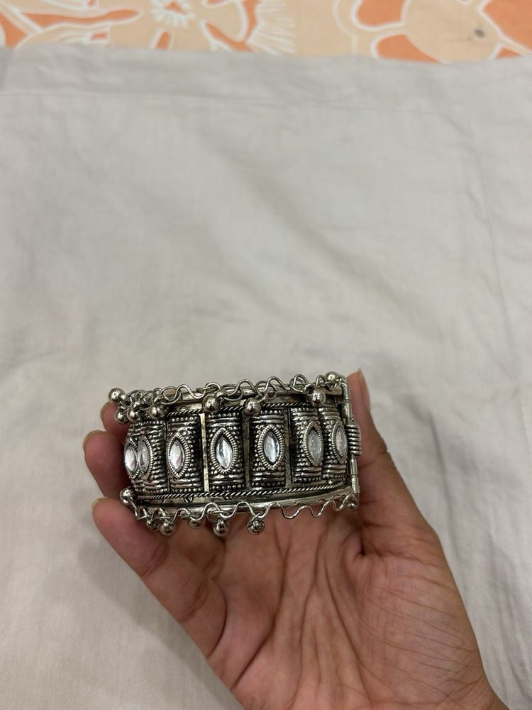 Boho Oxidised Silver Bracelet