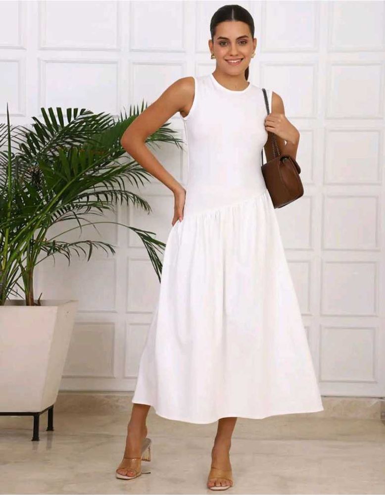 Shein Elegant White Midi Dress