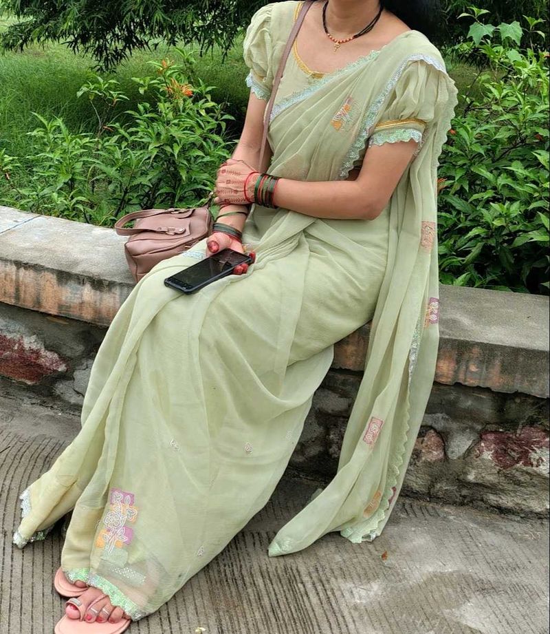 Elegant Pastel Green Saree