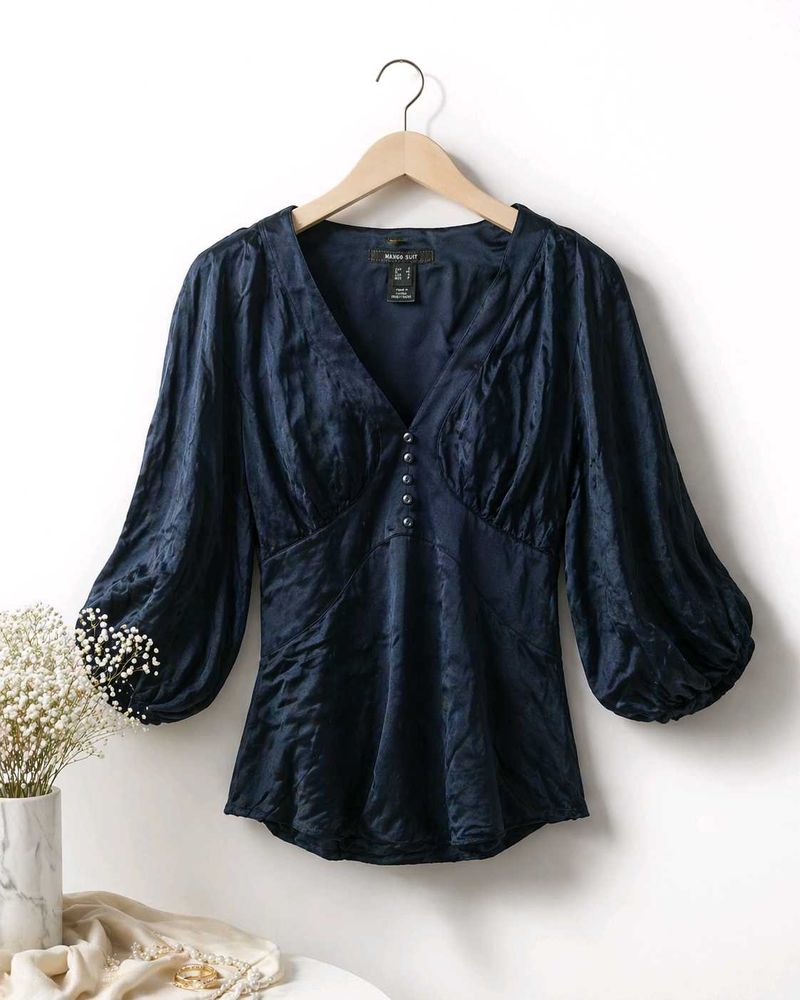 💎 Authentic MANGO SUIT — Satin Elegance Top