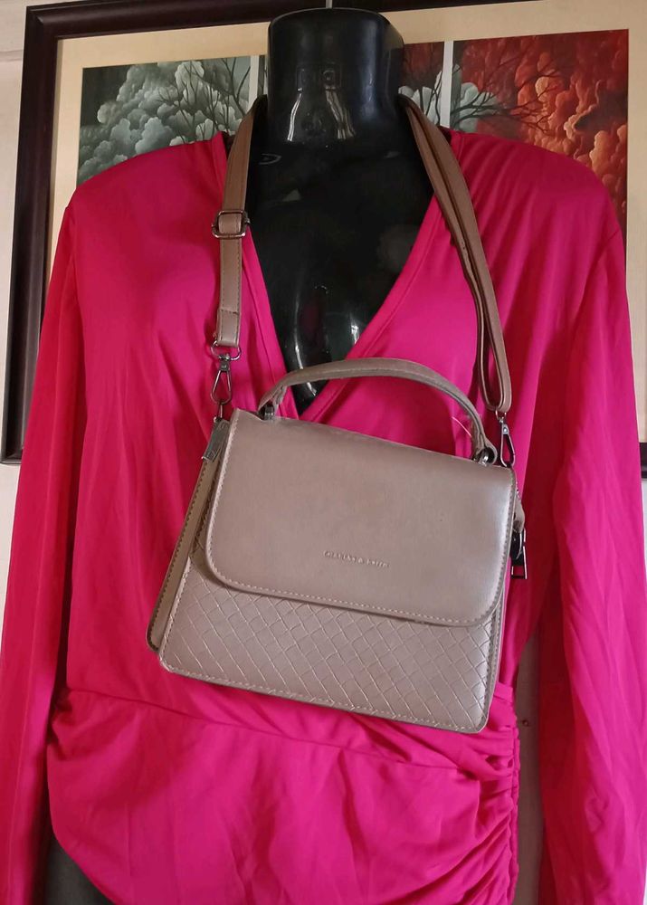 Stylish Taupe Crossbody Bag