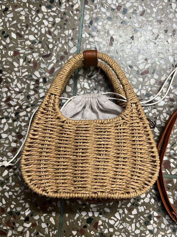 Woven Straw Handbag