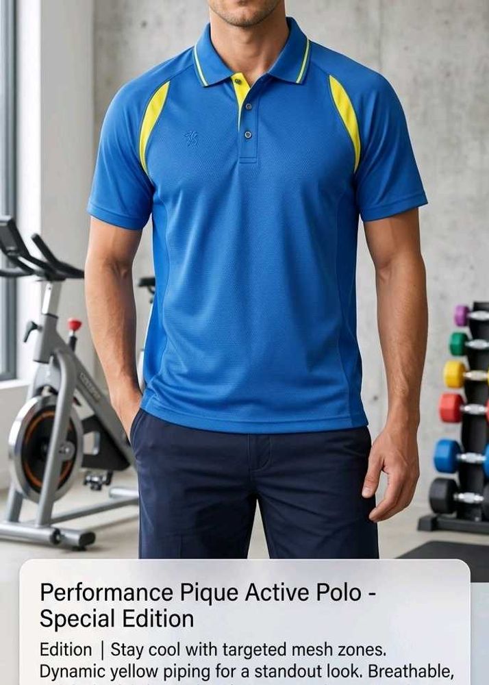 Men's Blue Performance Polo Shirt