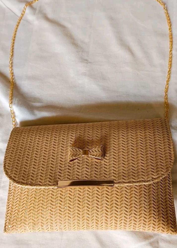 Gold Bow Sling Bag