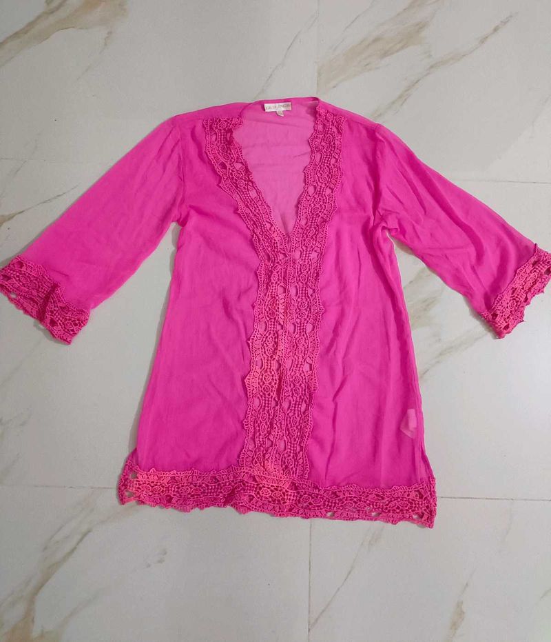 90's Sheer Pink kurta