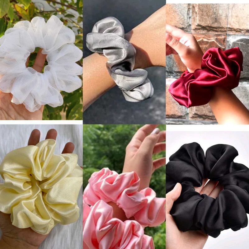 Vibrant Silk  Scrunchie Set