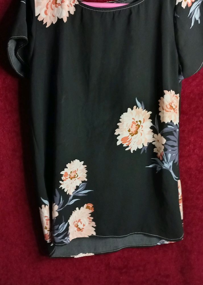 Black Floral Top