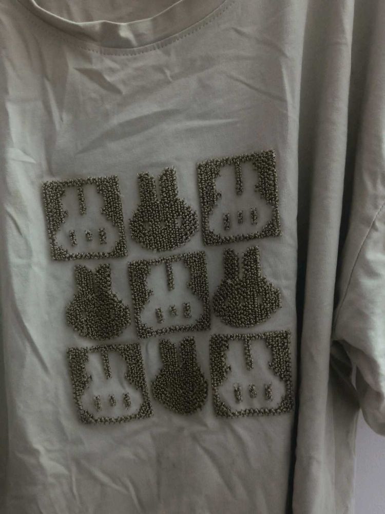 Korean Cute embroydered Bunny T-Shirt