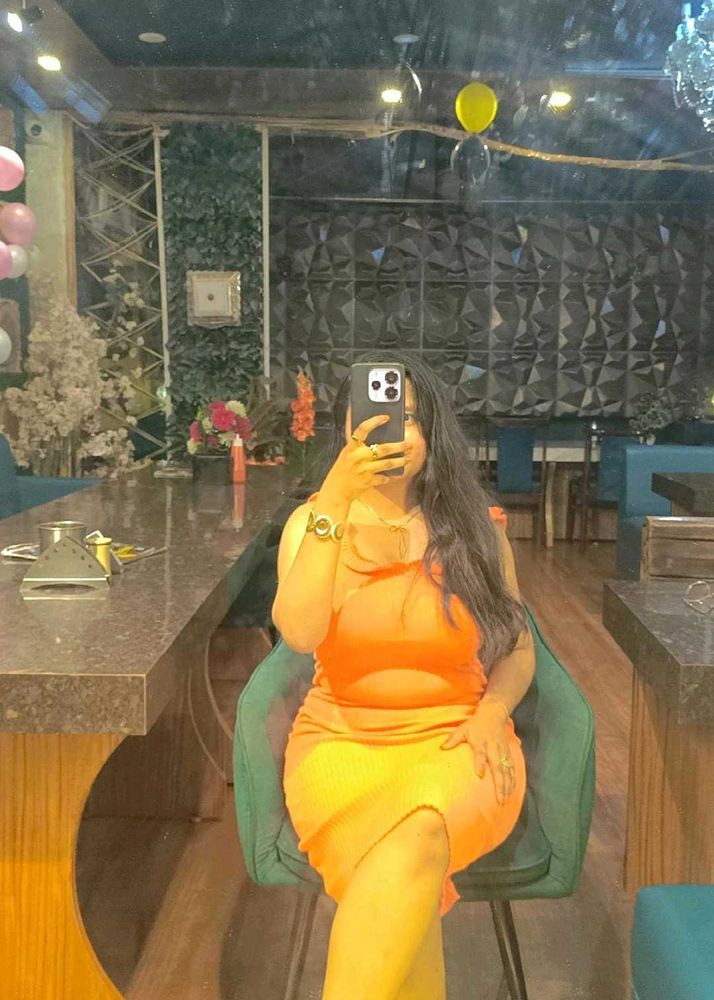 Vibrant Orange Bodycon Dress