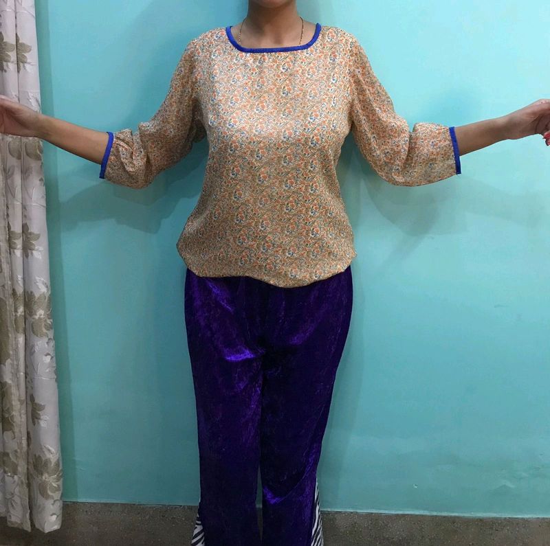 Printed Chiffon Top