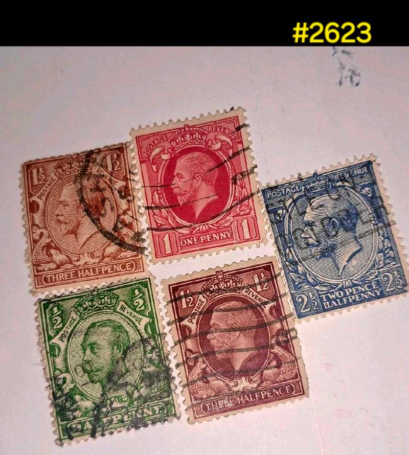 100 year old british queen king head stamps
