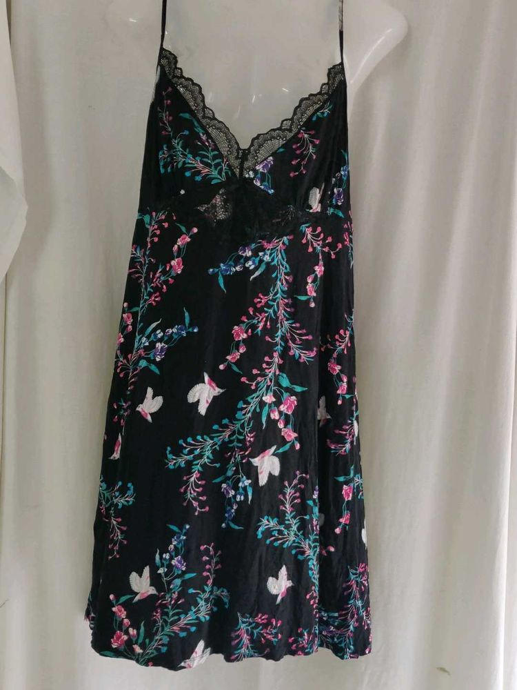 Floral Lace Trim Nightgown