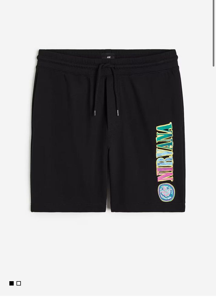 Black Nirvana Graphic Shorts