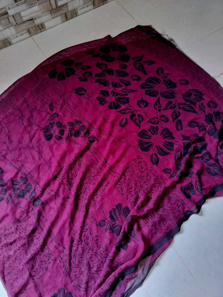 Vibrant Floral Print Saree